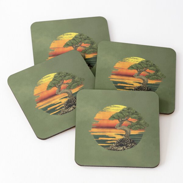 Item preview, Bonsai Tree Sunset over sea designed and sold by k9printart.