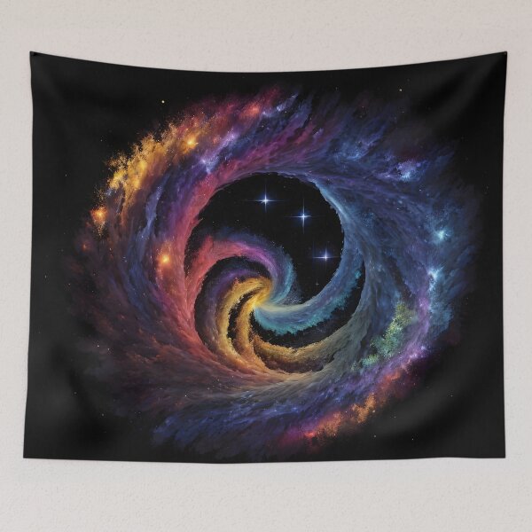 Item preview, Multicolored Nebula Tapestry: Starseed in Cosmic Cradle - 4K Abstract Art designed and sold by ElLocoMus.