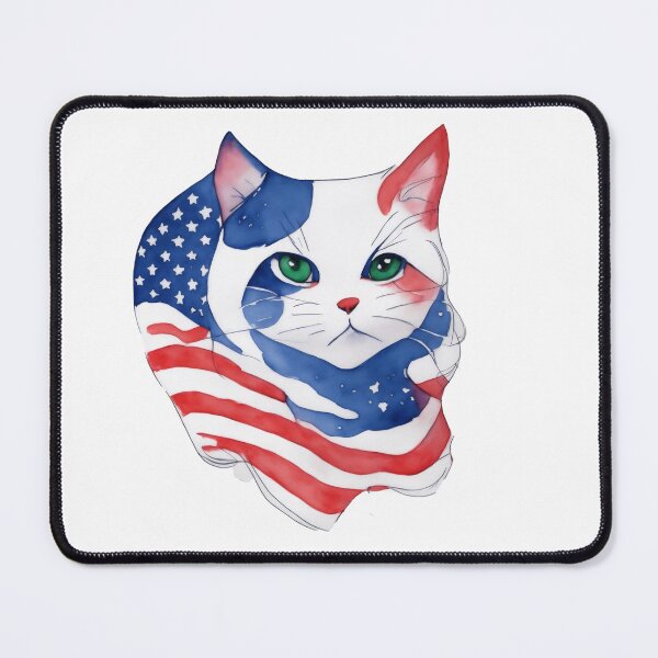 Item preview, patriot cat  against the background of the flag designed and sold by jkrphoto.