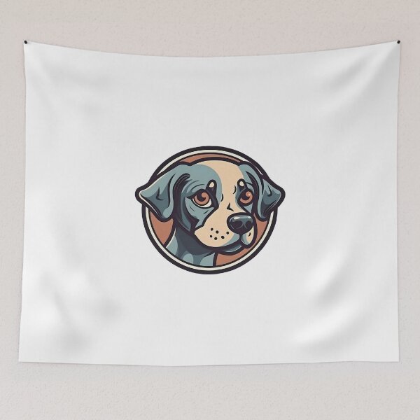 Item preview, Pretty cartoon dog head logo in circle designed and sold by KristinaNEL.