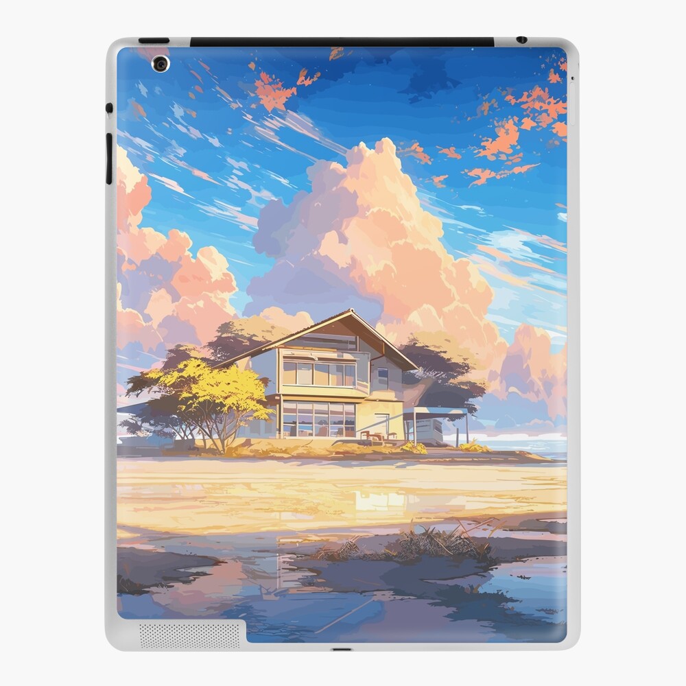 Anime Beach House Japanese Blue Sky White Clouds by Nico2713 on DeviantArt