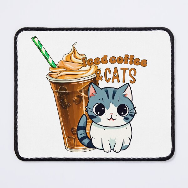 Item preview, Cat and iced coffee designed and sold by SushiAnn.