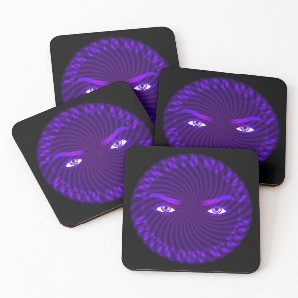 Item preview, Look Into My Eyes - Hypnotic Spiral Eyes Design (Circular w/ Text) designed and sold by Ella Jameson.