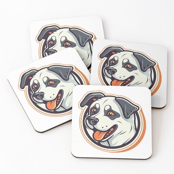 Item preview, Cheerful black and white dog cartoon logo in circle designed and sold by KristinaNEL.