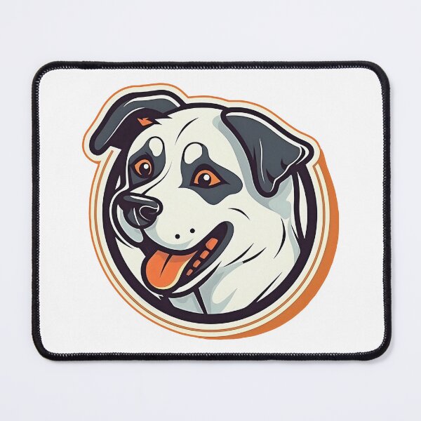 Item preview, Cheerful black and white dog cartoon logo in circle designed and sold by KristinaNEL.