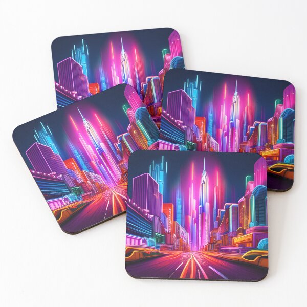 Item preview, Neon Night Cityscape 001 designed and sold by tpixx.