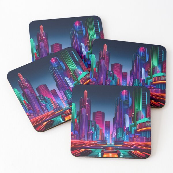 Item preview, Neon Night Cityscape 002 designed and sold by tpixx.
