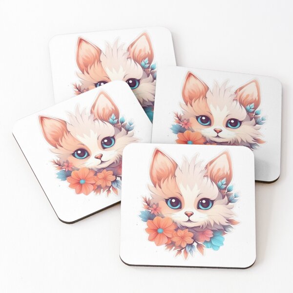 Item preview, Colorful Cat Set in Flower Frame: Charming Feline Art Collection designed and sold by joanwatson45.
