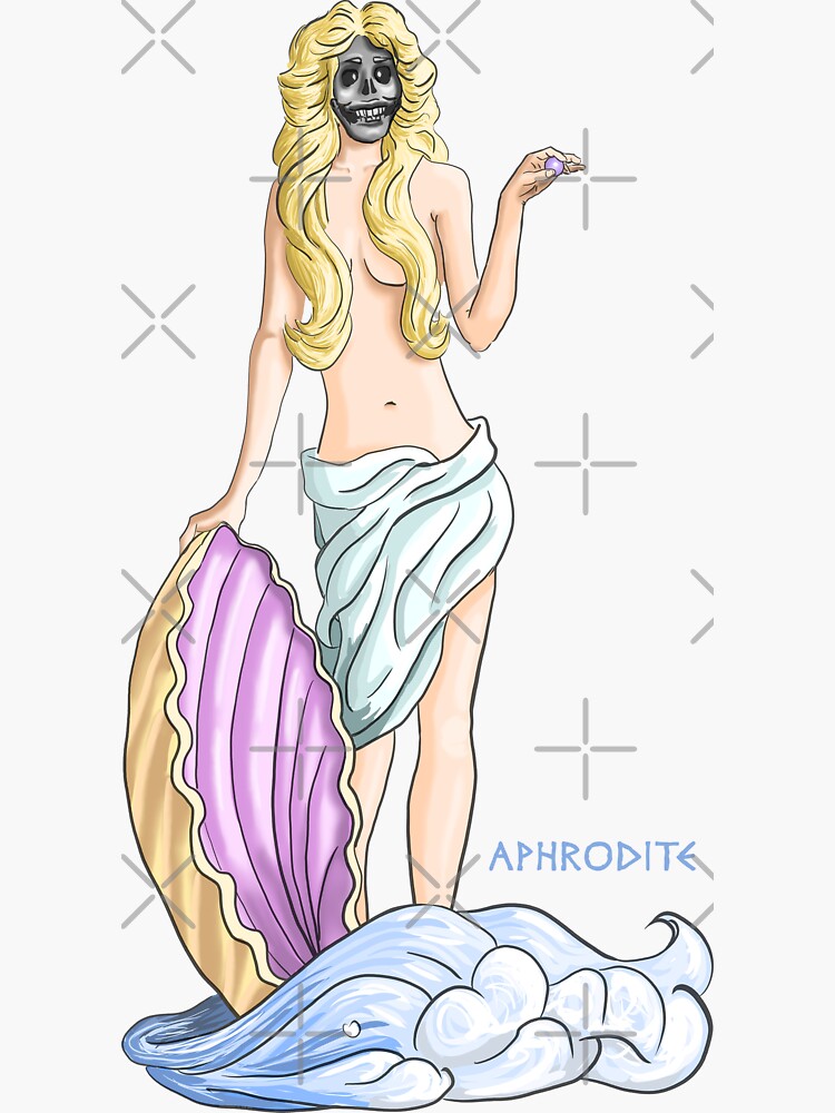 Thumbnail 3 von 3, Sticker, Aphrodite griechische Göttin designt und verkauft von Kobeko.