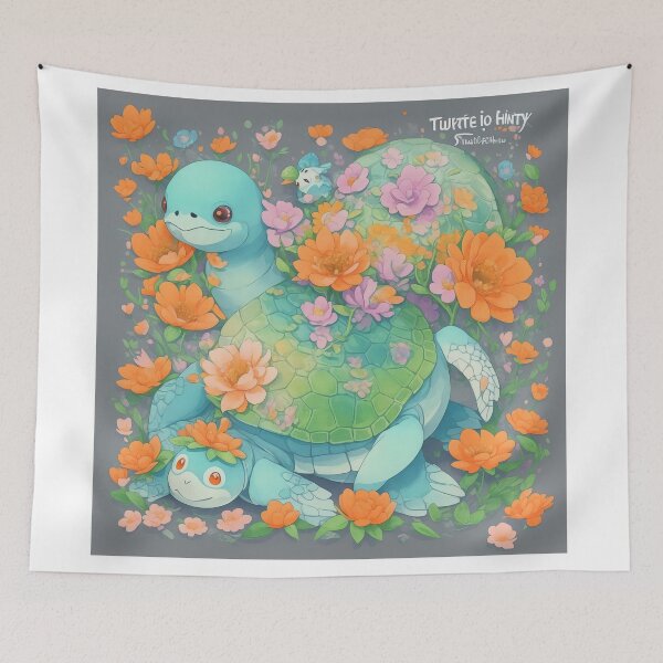 Item preview, Fantasy Turtle Delight: A Quirky and Cute Sticker Print with Retro Aesthetics designed and sold by RedArtG09.