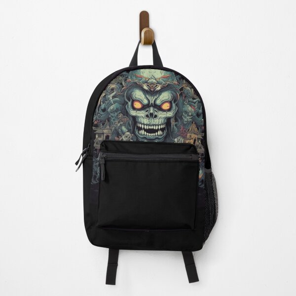 Item preview, Spectral Enigma: Haunting Skull in Yokai-inspired Spooky Environment, Intricate Vietnamese Architecture Paintings, Dimensional Multilayering, Terrorwave Style, Smokey Background, Ornate Designs designed and sold by Bee Happy Creative™.