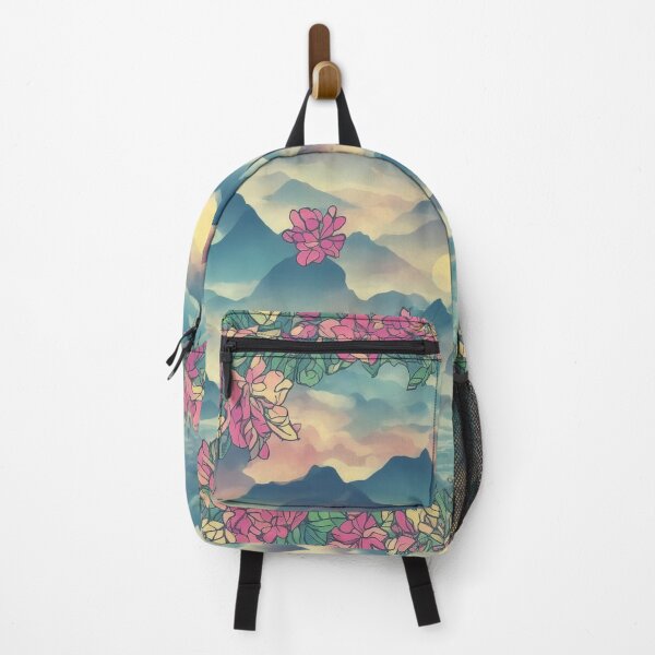 Item preview, Nature's Symphony: A Vibrant T-Shirt Graphic with Sunrise Mountains and Colorful Flowers designed and sold by RedArtG09.