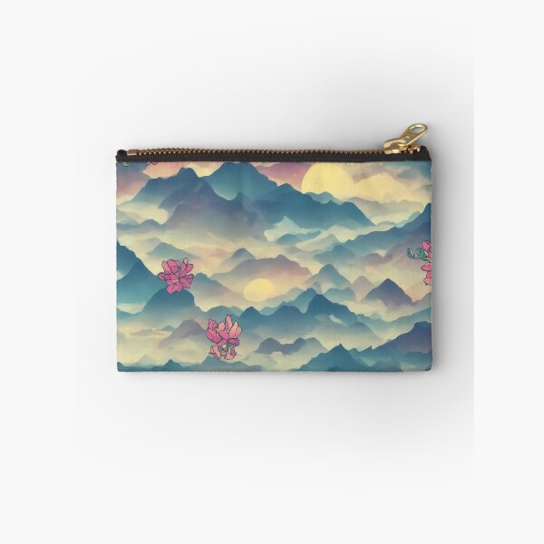 Item preview, Nature's Symphony: A Vibrant T-Shirt Graphic with Sunrise Mountains and Colorful Flowers designed and sold by RedArtG09.