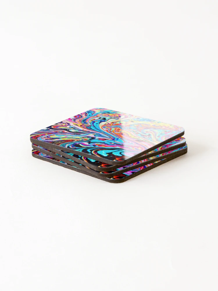 Thumbnail 4 of 5, Coasters (Set of 4), Colorful Abstract Pattern designed and sold by Health And Fitness Posts e-Store.