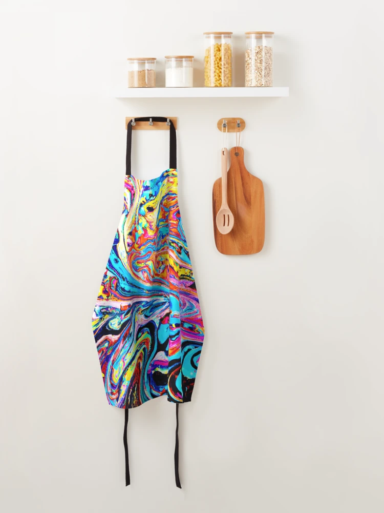 Thumbnail 4 of 6, Apron, Colorful Abstract Pattern designed and sold by Health And Fitness Posts e-Store.