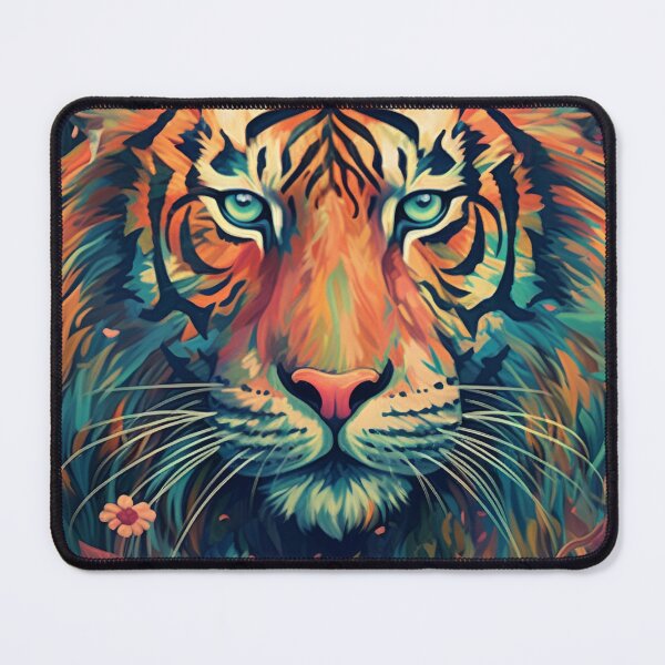 Item preview, tiger and flowers painting designed and sold by R&B Art and design.