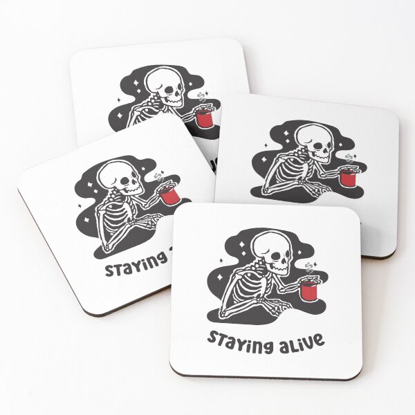 Item preview, Skeleton drinking coffee designed and sold by SushiAnn.