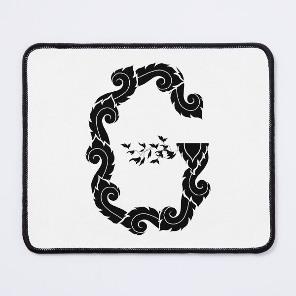 Item preview, Black elegant letter G with Thai art elements. designed and sold by KanyaluckArtist.