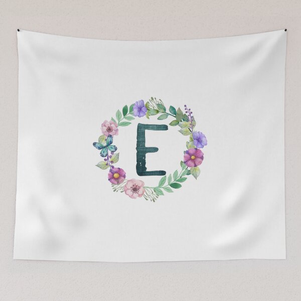 Item preview, Monogram E Floral Spring Bouquet designed and sold by simplymonogram.