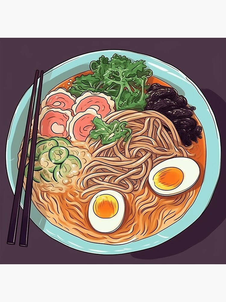 Anime Ramen in a Bowl Graphic · Creative Fabrica