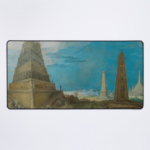 Item preview, Nimrod Supervising the Construction of the Tower of Babel | Hendrck van Cleve III | 1570 Renaissance Biblical Art designed and sold by CJET.