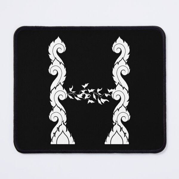 Item preview, White elegant letter H with Thai art elements. designed and sold by KanyaluckArtist.