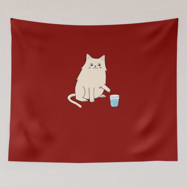 Item preview, Cat Knocking Over A Water Glass designed and sold by theredteacup.