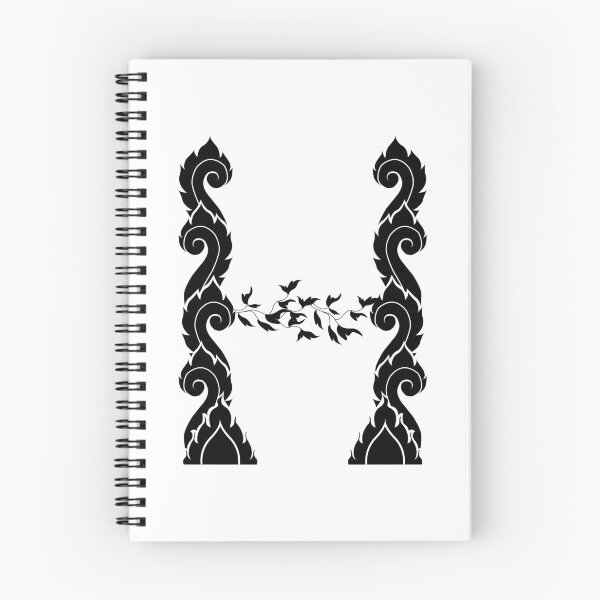 Item preview, Black elegant letter H with Thai art elements. designed and sold by KanyaluckArtist.