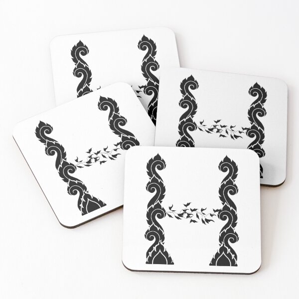 Item preview, Black elegant letter H with Thai art elements. designed and sold by KanyaluckArtist.