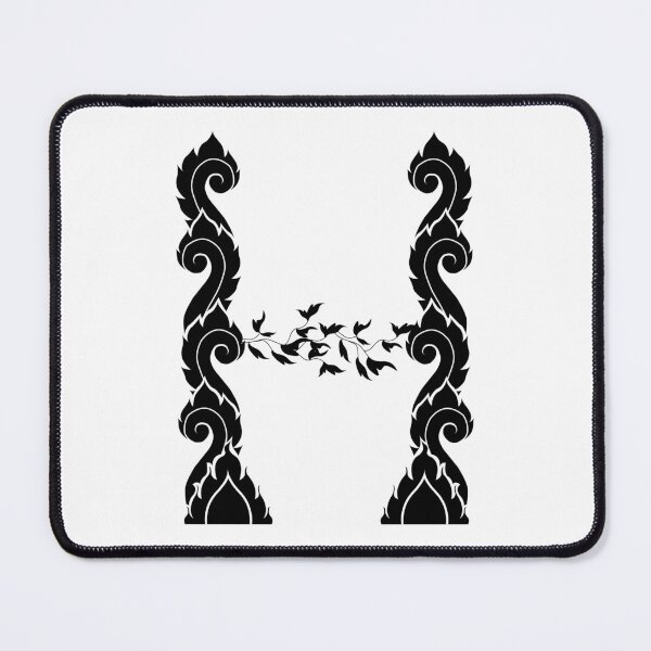 Item preview, Black elegant letter H with Thai art elements. designed and sold by KanyaluckArtist.