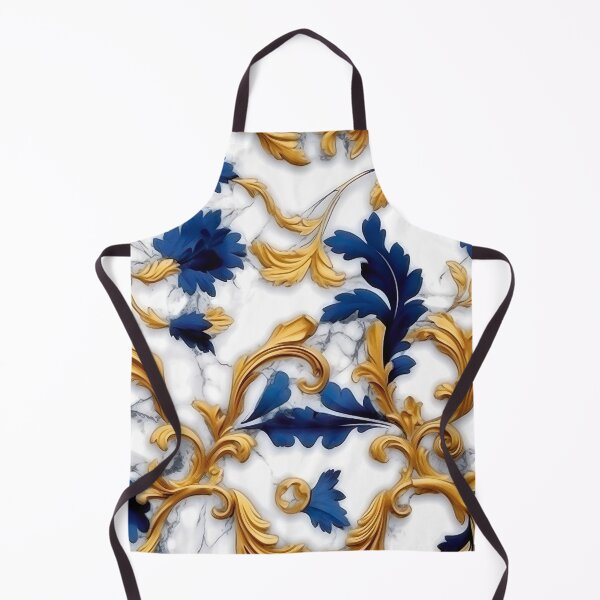 Artikelvorschau, Blue, golden pattern on white marble  entworfen und verkauft von Hibiskusmond.