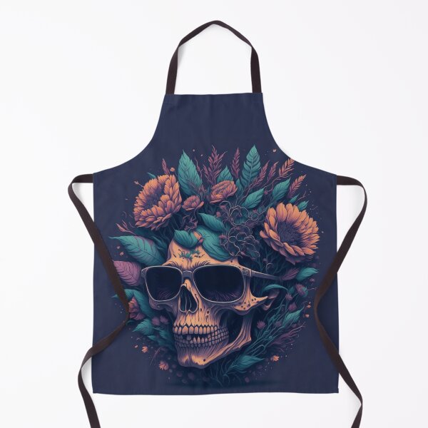 Item preview, Cool skull with flowers and glasses designed and sold by ArtCraftLab.