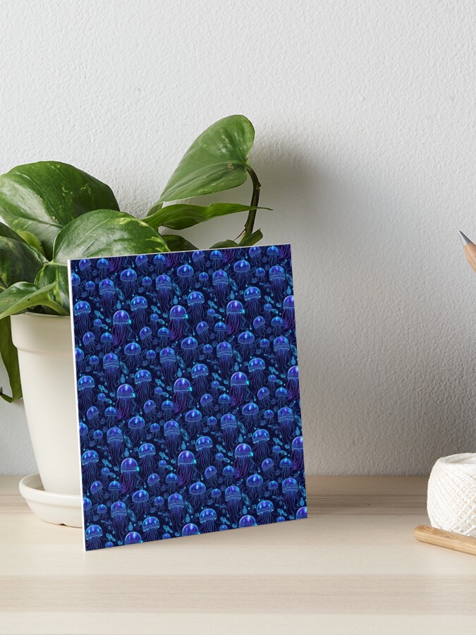 Glowing Neon Blue Rose | Art Board Print