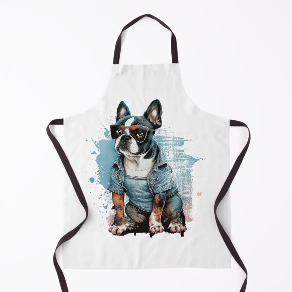Item preview, Boston terrier Watercolor, Boston terrier Painting, Boston terrier Portrait, Boston terrier distressed designed and sold by RomanDigitalArt.
