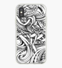 Escher mögen abstrakte Hand gezeichnete Graphit-Grau-Tiefe iPhone-Hülle & Cover