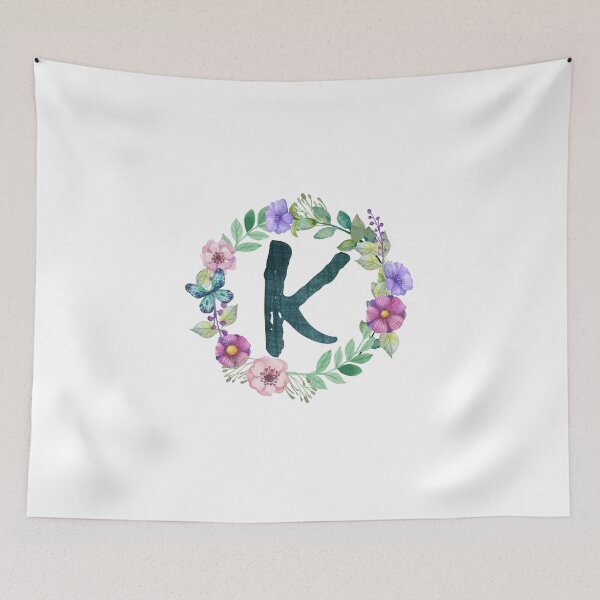 Item preview, Monogram K Floral Spring Bouquet designed and sold by simplymonogram.