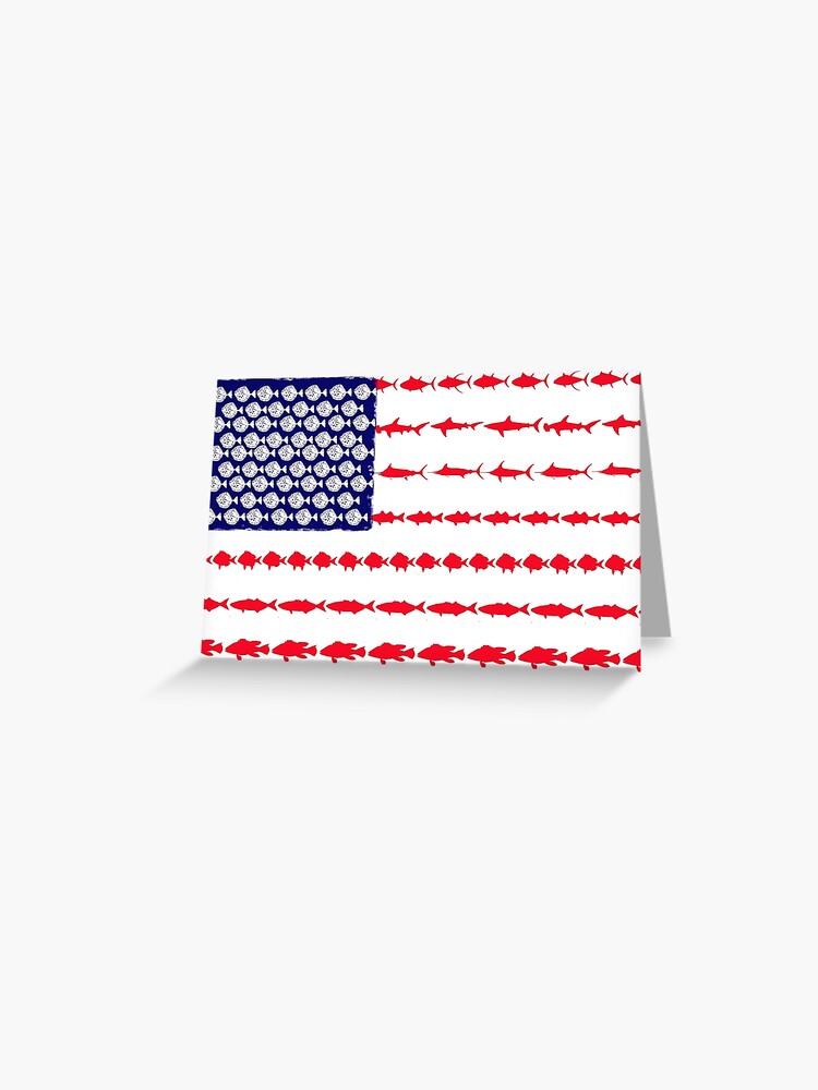 United States of America Fish Flag Greeting Card for Sale by hookink