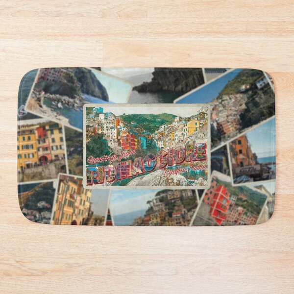 Item preview, Greetings from Riomaggiore Cinque Terre vintage style retro souvenir designed and sold by DeveloperProp0.
