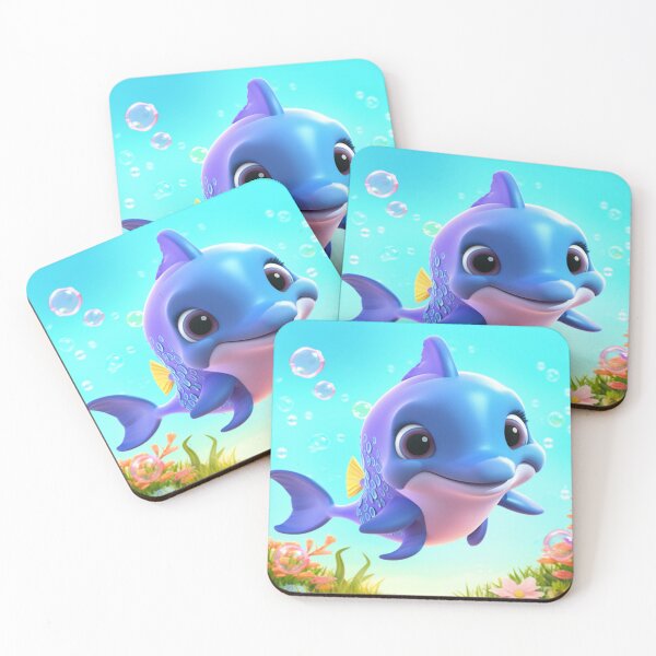 Item preview, little dolphin in the depths of the sea designed and sold by DigitalPixelize.