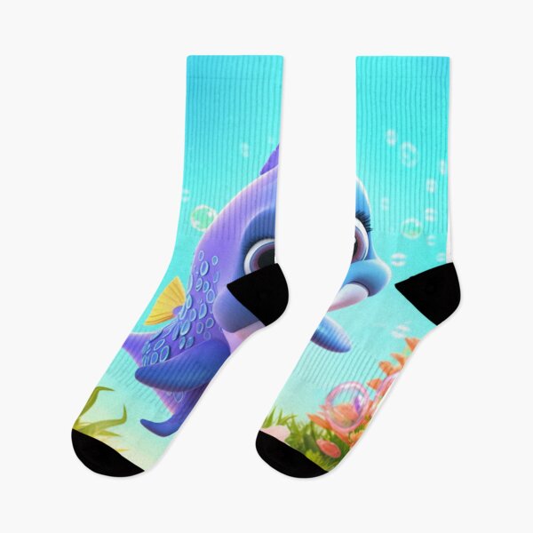 Item preview, little dolphin in the depths of the sea designed and sold by DigitalPixelize.