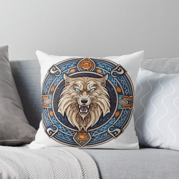 Item preview, A wolf's head with viking patterns designed and sold by ColorDesign38.