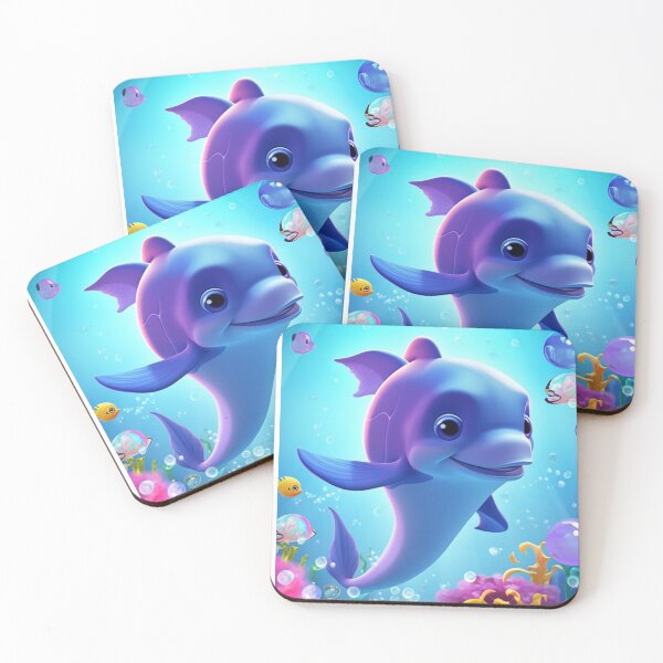Item preview, happy little dolphin in the depths of the sea designed and sold by DigitalPixelize.
