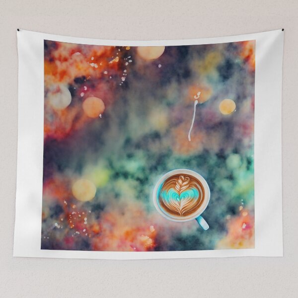 Item preview, Cozy Cafe Dreams: Neon Watercolour Latte Art at its Finest designed and sold by RedArtG09.
