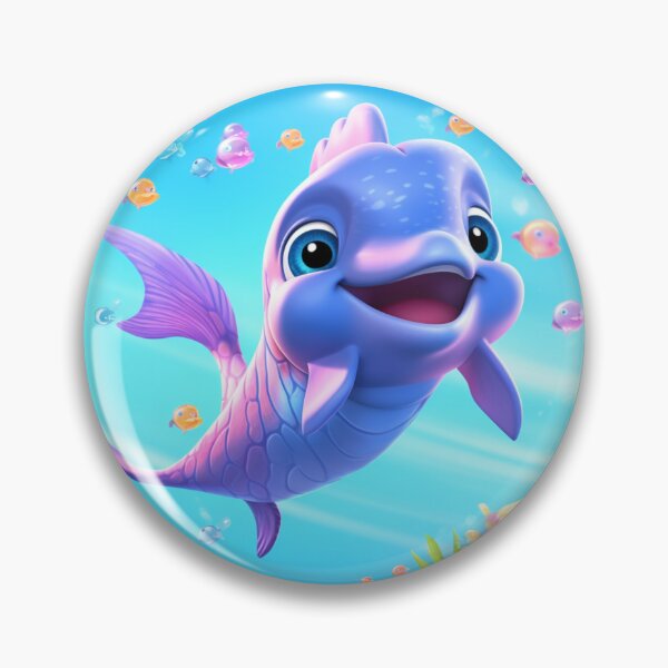 Artikelvorschau,  kleiner Babydelfin in den Tiefen des blauen Meeres entworfen und verkauft von DigitalPixelize.