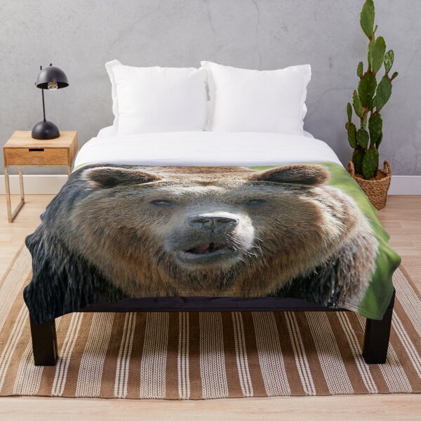 Bear's muzzle, terrible bear, brown bear, toed bear, bear Throw Blanket