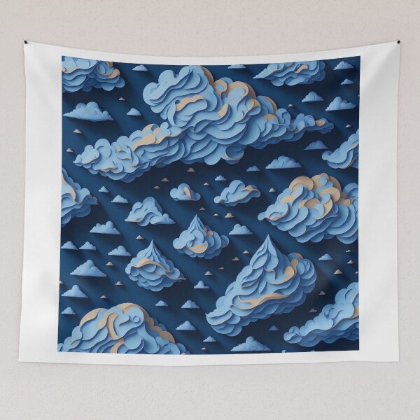 Item preview, Whimsical Clouds: An Intricate Quilled Paper Artwork for T-Shirt Design designed and sold by RedArtG09.