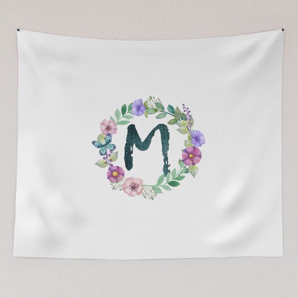 Item preview, Monogram M Floral Spring Bouquet designed and sold by simplymonogram.