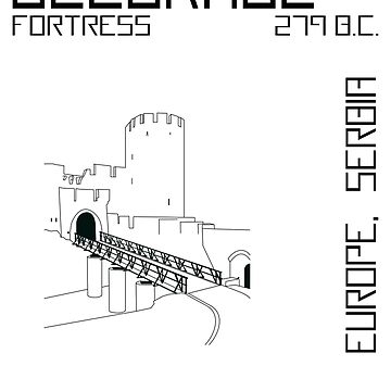 Artwork thumbnail, Kalemegdan Castle - Line by TAAIDesign