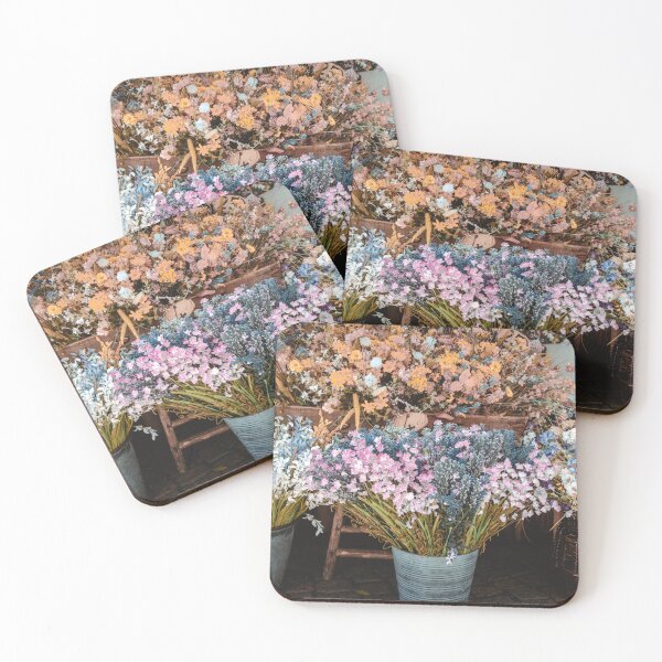 Item preview, Vintage flowers market on public street - retro cottagecore style. designed and sold by Paolo Modena Photography    -   Fine Italian Art.