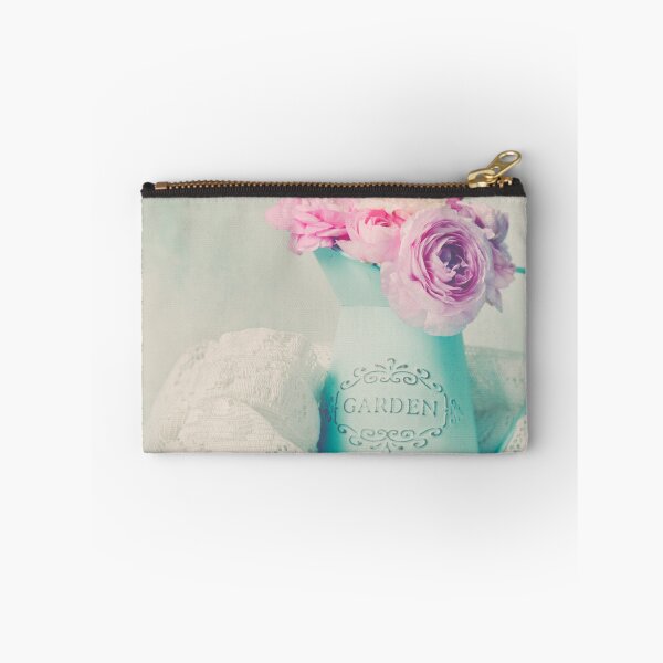 Item preview, Pink Ranunculus in Aqua Pitcher designed and sold by gingerfancy.